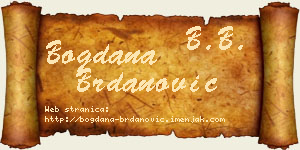 Bogdana Brdanović vizit kartica